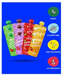 Happa Organic Baby Food Puree | 100% Fruits and Vegetables | No Sugar, Milk Powder, Preservatives | 12 Packs | 6M+ (100g Each)