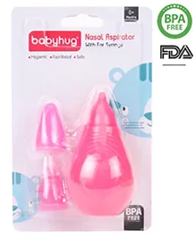 Babyhug 2-in-1 Nasal Aspirator & Ear Syringe for Babies Pink  Soft Tip| Safe | Hygienic | Newborns | BPA Free | Cold Relief | Easy to Clean | Travel Friendly
