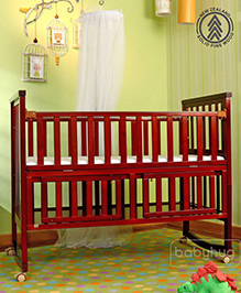 Babyhug Chester 3 in 1 Junior Bed cum Cot With Mattress- Dark Brown