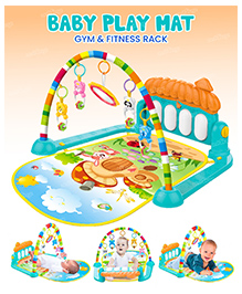 Zest 4 Toyz Play Gym Tummy Time Mat Toys Baby Musical Learning Toys Adorable Play Gym with Piano Panel Newborn Gifts for Baby 0-36 Months