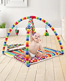 Babyhug Twist N Fold Activity Play Gym|Colorful Mat with Hanging Toys|Encourages Movement, Sensory & Motor Skills|Foldable Design for Easy Storage|Safe & Durable|Ideal Gift|2+ Months|BIS|Multicolor