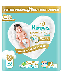 Pampers Premium Care Pants S 70 | No Marks Design | India's Softest Diaper
