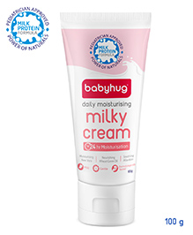 Babyhug Milk Protein Formula Daily Full Body and Face Moisturizing Milky Cream Ideal For Newborn Baby'S Delicate Skin - 100 g