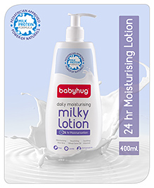 Babyhug Milk Protein Formula Daily Moisturising Milky Lotion  Mild & Gentle Formula For Newborn Baby - 400 ml