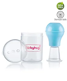 Babyhug Silicone Nipple Puller with Case - Blue| Corrects Flat and Concave Nipples| Hygienic Storage Case| BPA Free