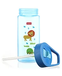Babyhug Toddler Sipper with Square Spout & Lion Print - 300 ml, Blue | BPA Free | Easy Grip |Leak-Resistant | Travel Friendly | Ideal for Newborns & Toddlers