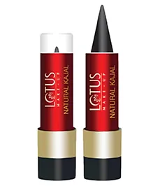 Lotus Makeup Natural Kajal - Black NK04 | Almond Oil | Smudge Proof | 100% Natural Ingredients | 4g