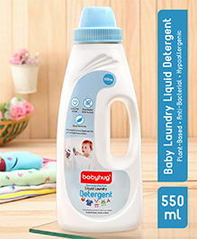 Babyhug Plant-Based Liquid Laundry Detergent for Babies  Natural & Gentle Fabric Cleaner  550 ml| Anti Bacterial| Hypoallergenic Ingredients| Mildly Scented| For Both Hand & Machine Wash