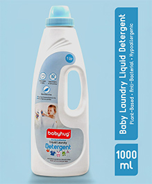 Babyhug Plant-Based Liquid Laundry Detergent for Babies  Natural & Gentle Fabric Cleaner  1000 ml| Anti Bacterial| Hypoallergenic Ingredients| Mildly Scented| For Both Hand & Machine Wash