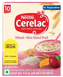Nestle CERELAC Wheat Rice Mixed Fruit Baby Food Cereal, No Preservatives (10 to 24 Months Baby) 300 g