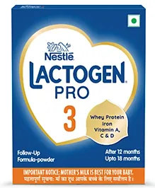 Nestle Lactogen Pro 3 Powder, Follow-Up Formula With Iron, Whey Protein And Vitamins, After 12 Months Up To 18 Months, Bag-In-Box Pack - 400 g