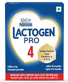Nestle Lactogen Pro 4 Powder, Follow-Up Formula With Iron, Whey Protein And Vitamins, After 18 Months Up To 24 Months, Bag-In-Box Pack - 400 g