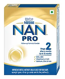 Nestle NAN PRO 2 Follow-up Formula Powder - After 6 months, Up to 12 months, Stage 2, 400g Pouch in Box