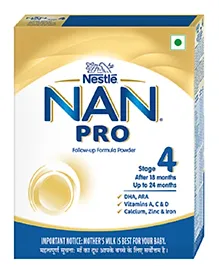 Nestle NAN PRO 4 Follow-Up Formula Powder After 18 months, Up to 24 months, Stage 4, 400g Pouch in Box
