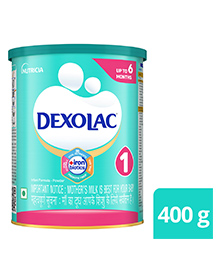 Dexolac Stage 1 Infant Formula for 0-6 Months - Calcium, Magnesium & Vitamin D Enriched Milk Powder, 400g Tin