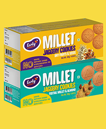 Early Food Assorted Pack of 2 Foxtail Almond & Dry Fruit Jaggery Cookies - 150gm each