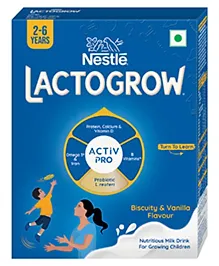 Nestle LACTOGROW Nutritious Milk Drink Powder | Biscuity Vanilla Flavour (2 - 6 Years) 400g, Bag-In-Box Pack