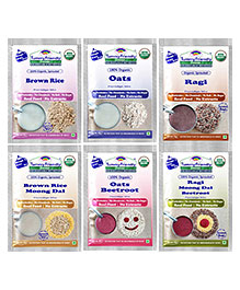 Organic Baby Porridge Mix Bundle - TummyFriendly 6-Pack, Sprouted Grains, No Added Sugars, Salts or Chemicals, USDA Certified - 50g Sachets for 6-24M Infants