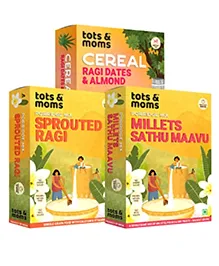 Tots & Moms Foods Porridge and Instant Mix Pack of 3 - 200 gm each