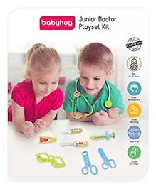 Babyhug Junior Doctor Play Set 15 Pieces - Pink | Pretend Care & Social Play | Inspires Empathy &  Imaginative Role-Play | BIS Certified