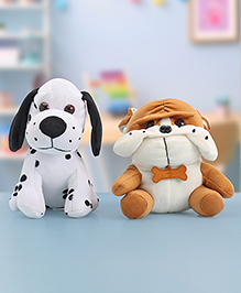 Babyhug Height 15 cm Dog Soft Toy Pack of 2 Black Brown