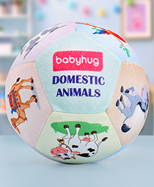 Babyhug 13 cm Domestic Animals Themed Soft Ball Multicolor