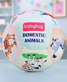 Babyhug Domestic Animals Themed Soft Ball Multicolor - Height 13 cm