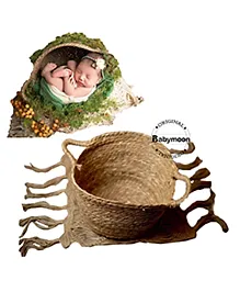 Babymoon Jute Basket Baby Photoshoot Photography Prop - Brown