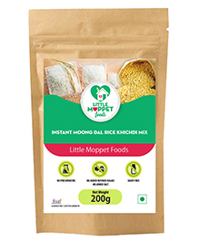 Organic Instant Rice Khichdi Powder with Moongdal for Babies 6-12 Months - Little Moppet Foods, Homemade, No Preservatives - 200g