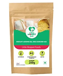 Organic Instant Rice Khichdi Powder with Moongdal for Babies 6-12 Months - Little Moppet Foods, Homemade, No Preservatives - 200g