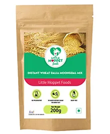 Organic Instant Wheat Dalia & Moongdal Mix by Little Moppet - Protein-Rich Baby Meal 200g for 6-12 Months