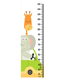 WENS Giraffe & Elephant Wall Height Chart - Multicolor